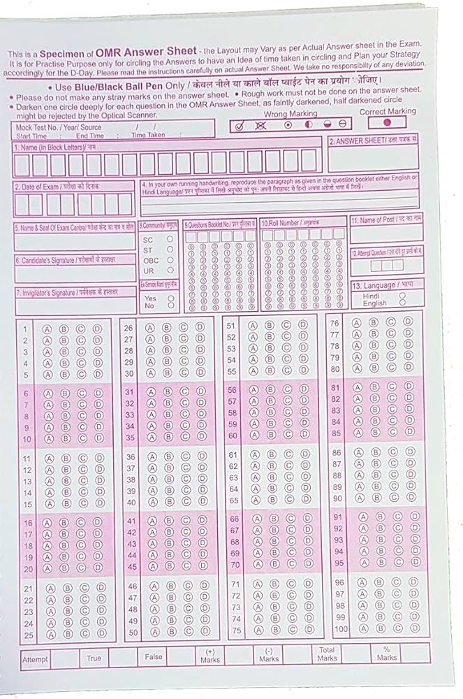 OMR Sheet Printing